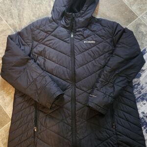 Columbia Black Quilted Hooded Jacket